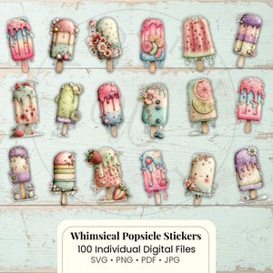 100 nyckfulla digitala glassklistermärken PNG SVG PDF Jpg, sublimering, clipart
