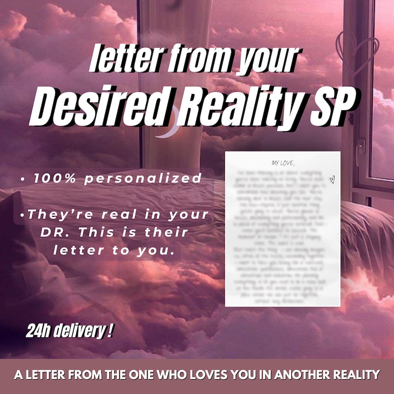 This channeled letter from your DR crush can be used as a booster to help you shift and quantum jump into your desired reality. Whether it’s an existing comfort character or a crush you imagined, I’ll write a custom letter that’s 100% personalizable to make you feel like you are already in your DR ! This letter is also a great gift idea for shifters !