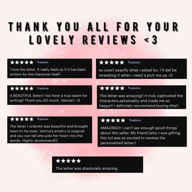 This channeled letter from your DR crush can be used as a booster to help you shift and quantum jump into your desired reality. Whether it’s an existing comfort character or a crush you imagined, I’ll write a custom letter that’s 100% personalizable to make you feel like you are already in your DR ! This letter is also a great gift idea for shifters !