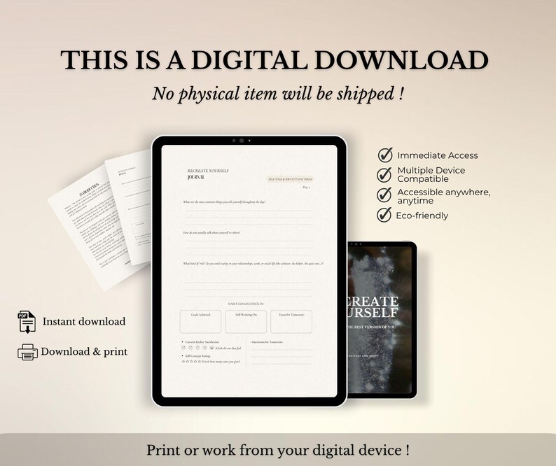 This journal to recreate yourself was designed for self-growth and confidence in building your best life. It serves as a workbook for intentional identity shifting and emotional healing