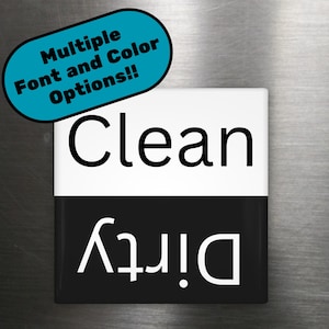 Clean Dirty Dishwasher Magnets | 2x2&quot; Rotating Kitchen Decor | Square Custom Magnet