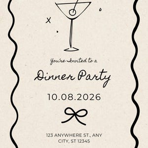 Aesthetically Modern Dinner Party Invitation