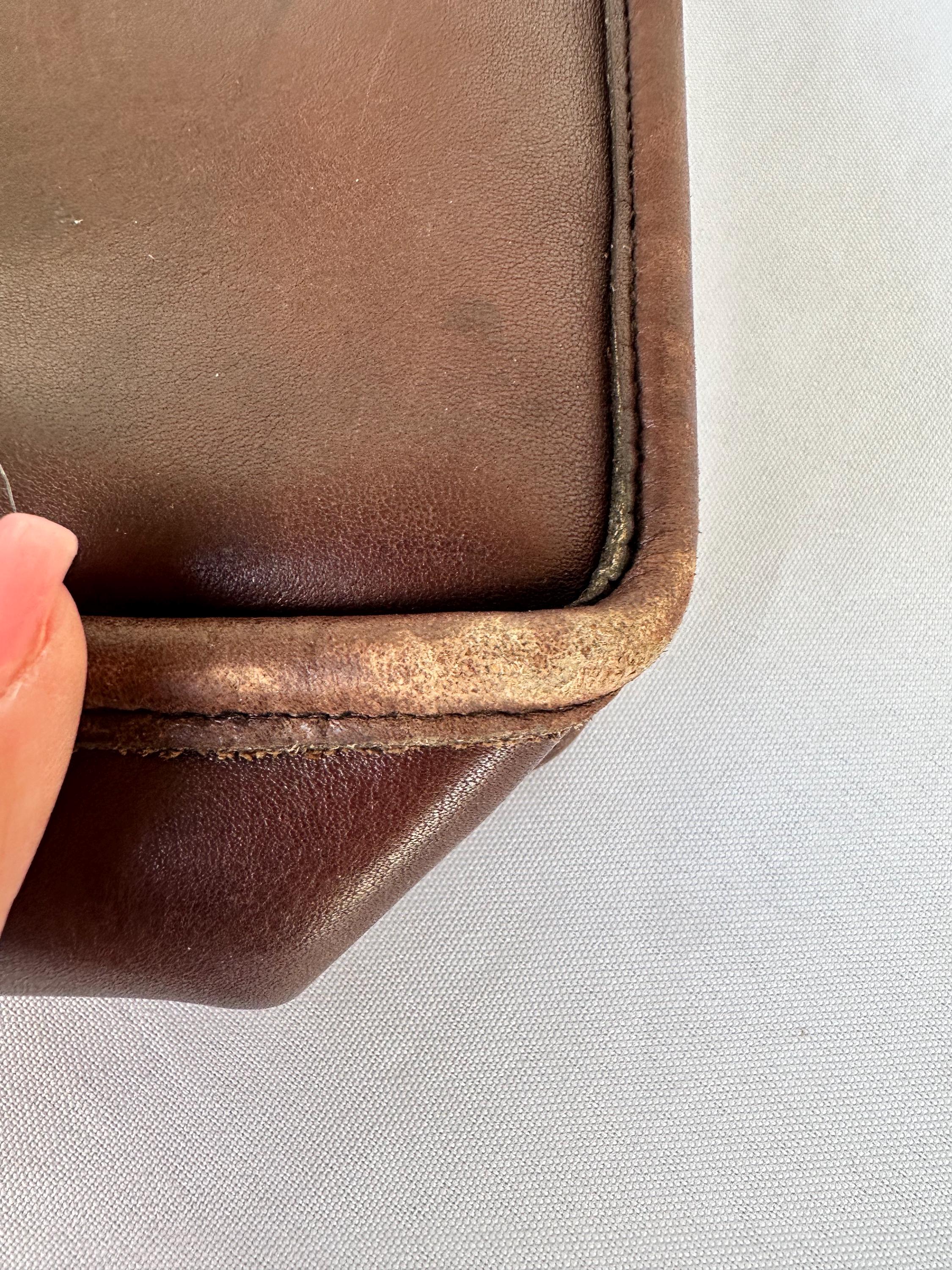 Vintage Coach Brown Glove-tanned Leather Crossbody Bag – 1990s