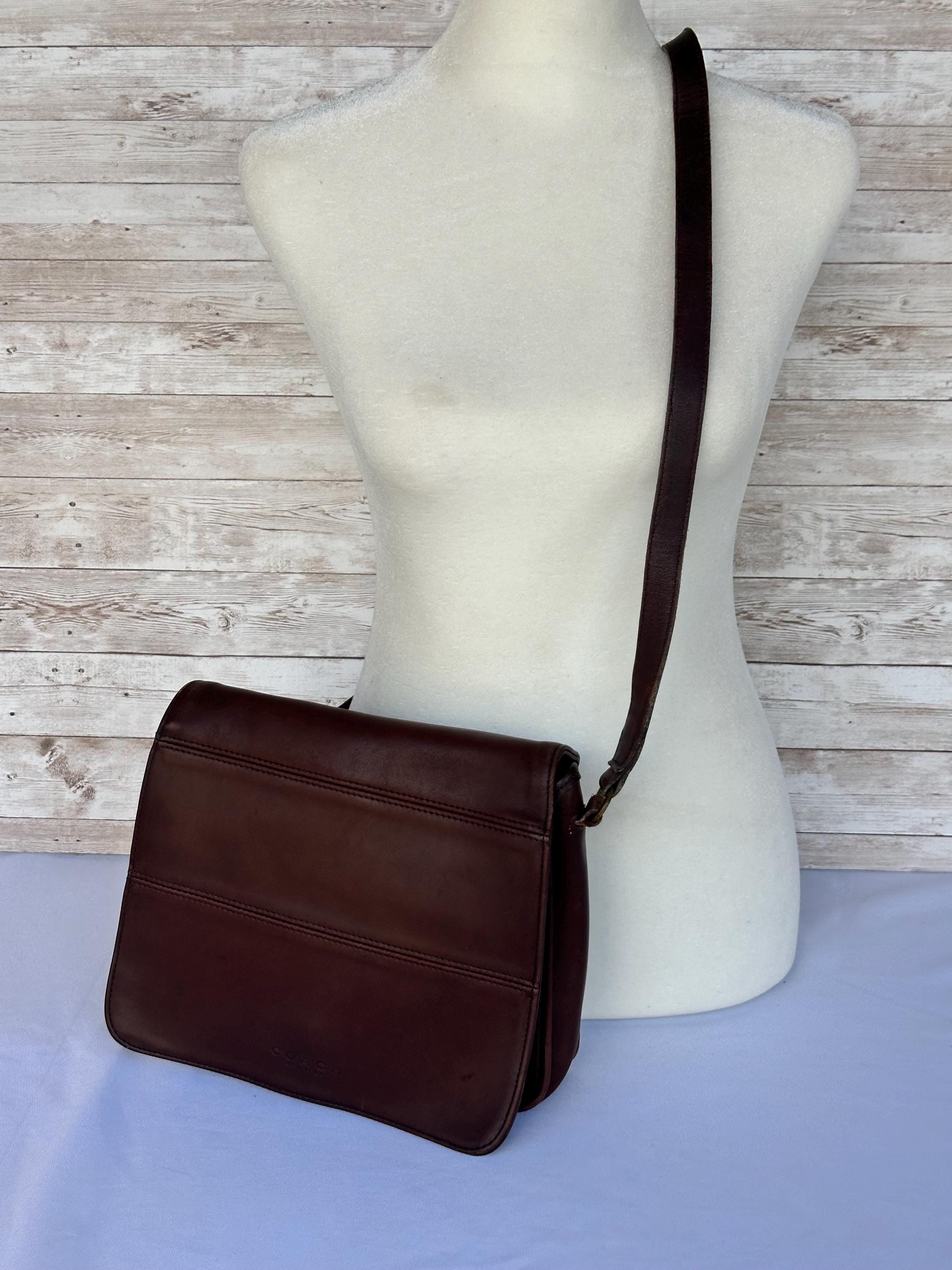 Vintage Coach Brown Glove-tanned Leather Crossbody Bag – 1990s