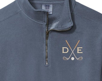 Golf Quarter Zip Personalized Sweatshirt Custom Embroidered Pullover