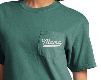 Personalized Mama T-Shirt Comfort Colors for Women Mother's Day Gift