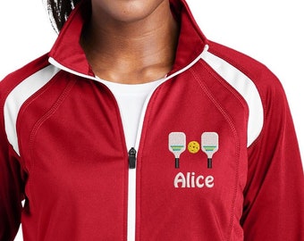 Women's Pickleball Jacket Personalized For Her Pickleball Player Custom Embroidered Full Zip