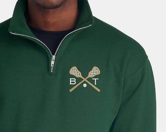 Personalized Lacrosse Quarter Zip Sweatshirt Custom Embroidered Pullover