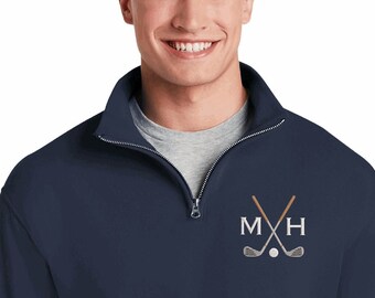 Golf Quarter Zip Personalized Sweatshirt Custom Embroidered Pullover Golf Gift For Team And Coach