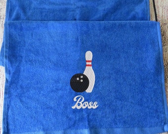 Serviette de bowling personnalisée, serviette de sport, serviette de rallye brodée sur mesure