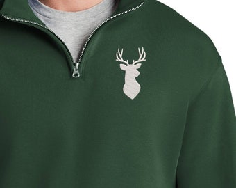 Personalized Deer Quarter Zip Sweatshirt