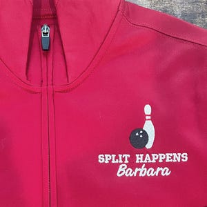 Customized Bowling Jacket For Women Gift For Bowler Personalized Full Zip Custom Embroidered