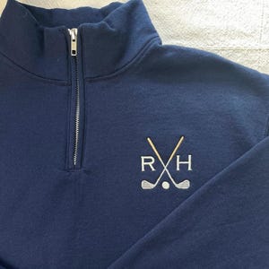 Golf Quarter Zip Personalized Sweatshirt Custom Embroidered Pullover Golf Gift For Team And Coach