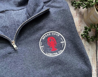 Personalized Logo Embroidered Quarter Zip Sweatshirt