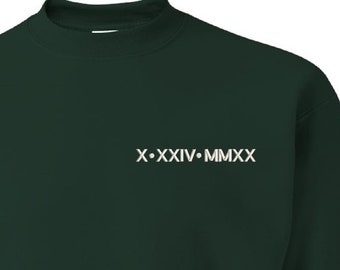 Personalized Roman Numeral Embroidered Sweatshirt