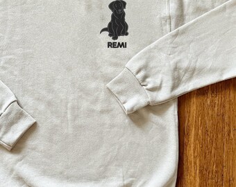 Black Labrador Retriever Sweatshirt Personalized Custom Embroidered With Name