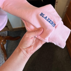 Custom Sweatshirt Sleeve Text Embroidery Words On Wrist