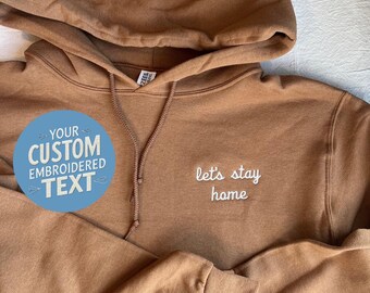 Custom Embroidered Hoodie: Personalized Text, Unisex Sweatshirt
