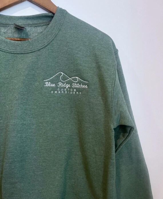 Custom Embroidery Logo Sweatshirt Personalized Logo No Minimum Etsy
