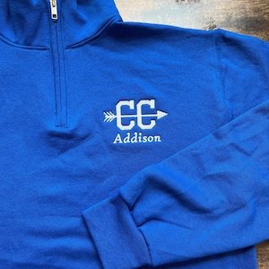 Cross Country Quarter Zip Sweatshirt Gift For Men and Women Custom Embroidered Pullover