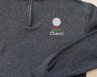 Personalized Golf Quarter Zip Sweatshirt: Custom Embroidered Gift