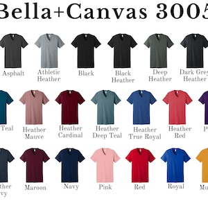 a collection of t-shirt designs in various colors and styles, including black, grey, navy, maroon, pink, red, royal, and mustard.