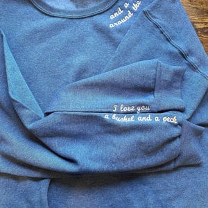 A Bushel and Peck and A Hug around the Neck Embroidered Sweatshirt For Mom Gift for Women