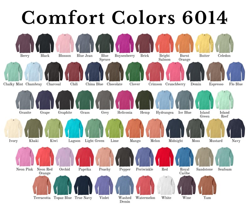 a variety of colorful t-shirt designs, each with a different color and pattern, arranged in a grid format.