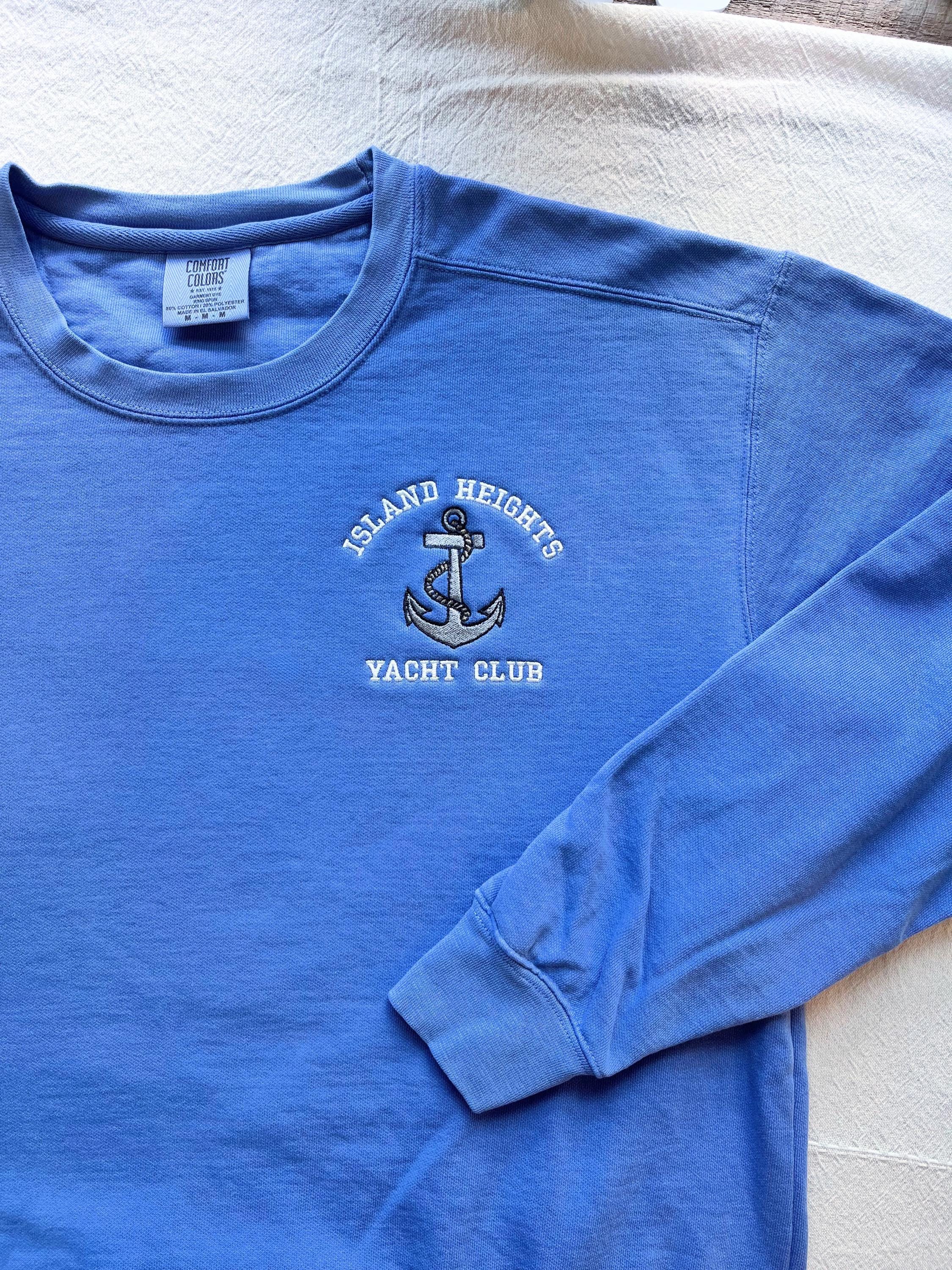 Personalized Yacht Club Sweatshirt Nautical Anchor Pullover For Men and Women Comfort Colors Boating Shirt Custom Embroidered