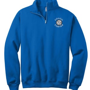 Volleyball Coach Quarter Zip Sweatshirt Personalized Custom Embroidered