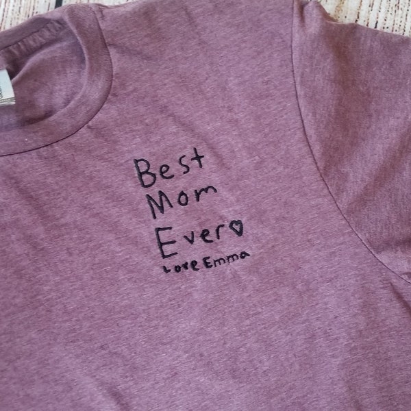 Personalized Handwriting or Drawing Embroidered Tshirt