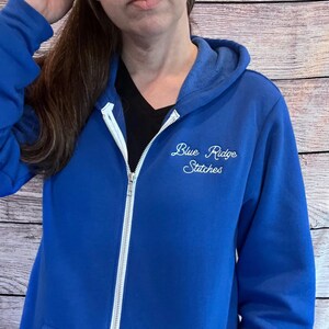 Personalized Embroidered Jacket – Custom Name or Logo Hoodie - Bella Canvas Fleece Full Zip
