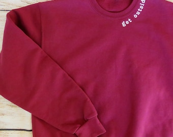 Custom Embroidered Neckline Sweatshirt: Personalized Text Gift