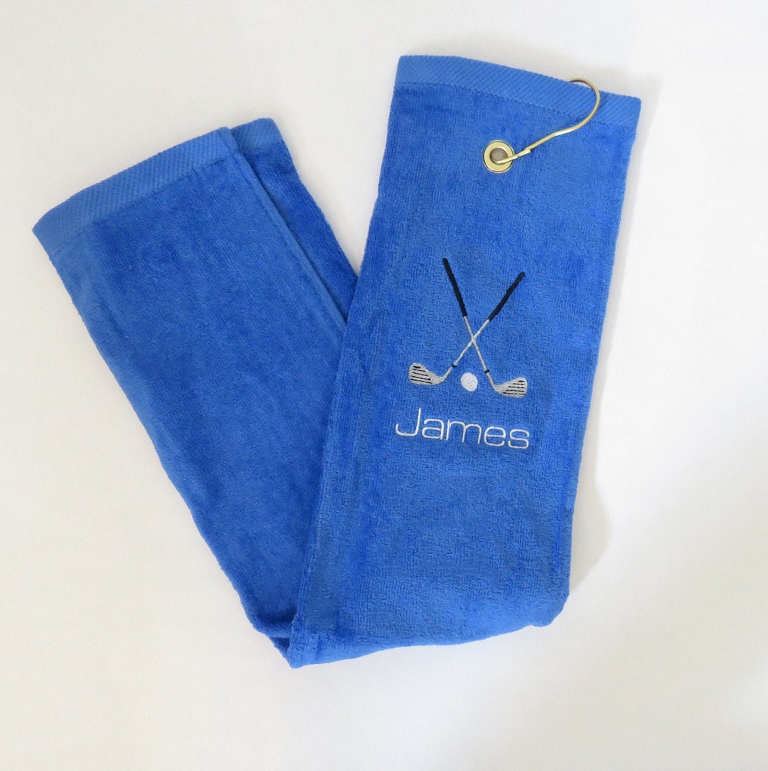 Personalized Golf Towel With Grommet and Hook Add Name Custom