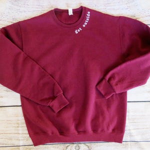 Custom Embroidered Neckline Sweatshirt: Personalized Text Gift