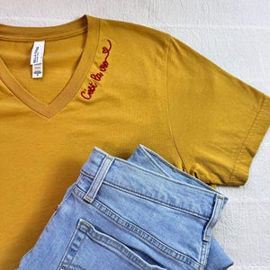 C'est La Vie T-Shirt Chain Stitch V-Neck Bella Canvas Top Such is Life image 2