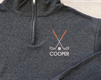 Golf Quarter Zip Personalized Sweatshirt Custom Embroidered Pullover