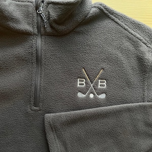 Personalized Golf Quarter Zip Pullover: Embroidered Fleece Sweatshirt