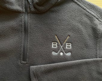 Personalized Golf Quarter Zip Pullover: Embroidered Fleece Sweatshirt
