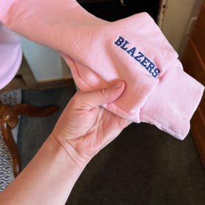 Custom Sweatshirt Sleeve Text Embroidery Words On Wrist