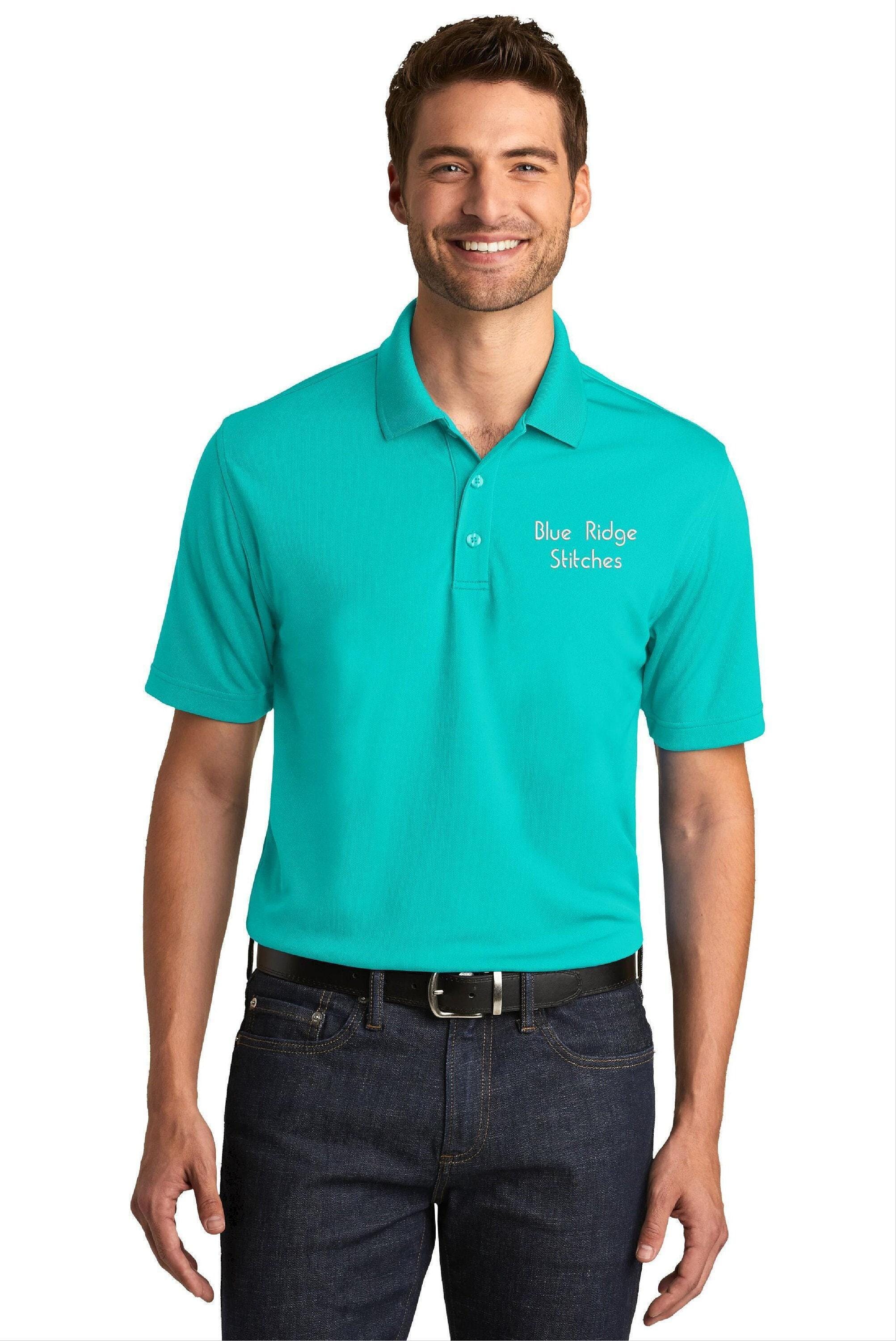Men's Custom Embroidered Polo Shirt With Personalized Text No Minimum
