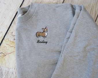 Corgi Sweatshirt Personalized Custom Embroidered With Name