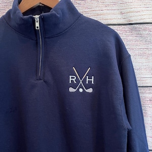 Golf Quarter Zip Personalized Sweatshirt Custom Embroidered Pullover Golf Gift For Team And Coach