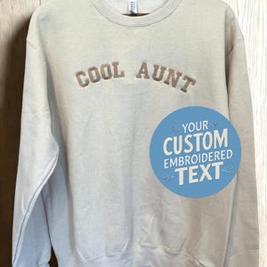 Personalized Monochrome Sweatshirt With Embroidered Text No Minimum