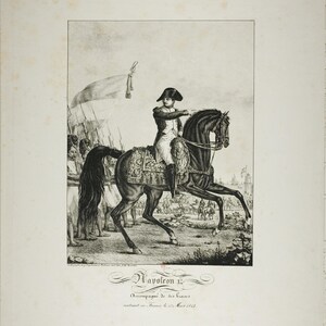 Digital print 4 x 8 crop-Napoleon on Horseback: Lithograph