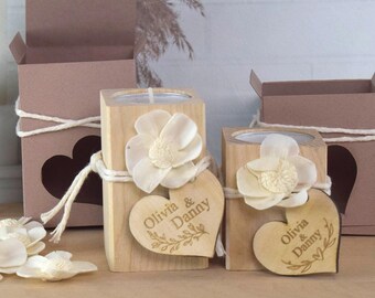 wooden candle holder, personalized gift, engraved heart, wedding favor, eco-friendly decor, rustic candle holder, custom engraving,