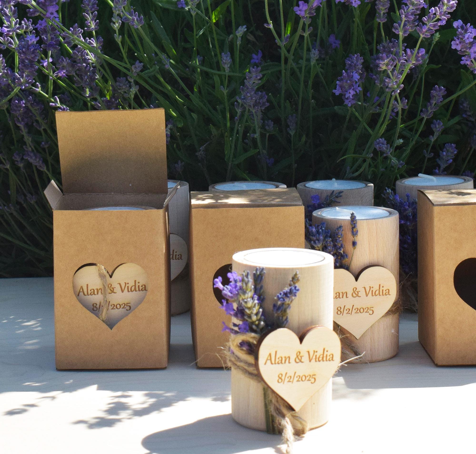Personalized Lavender Candle, Wedding Favors gift, Wedding Favors for Guests in Bulk, Rustic Wedding Favors, Bridal Shower Favors gift