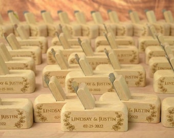 Engraved Wooden Bottle Opener, Personalized Wedding Favors