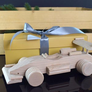 Eco-Friendly Toy, Wooden Racing CarNatural Kids Toy, Sustainable Toy, Christmas Gift for Kids, Holiday Gift Idea, Kids Eco Toy