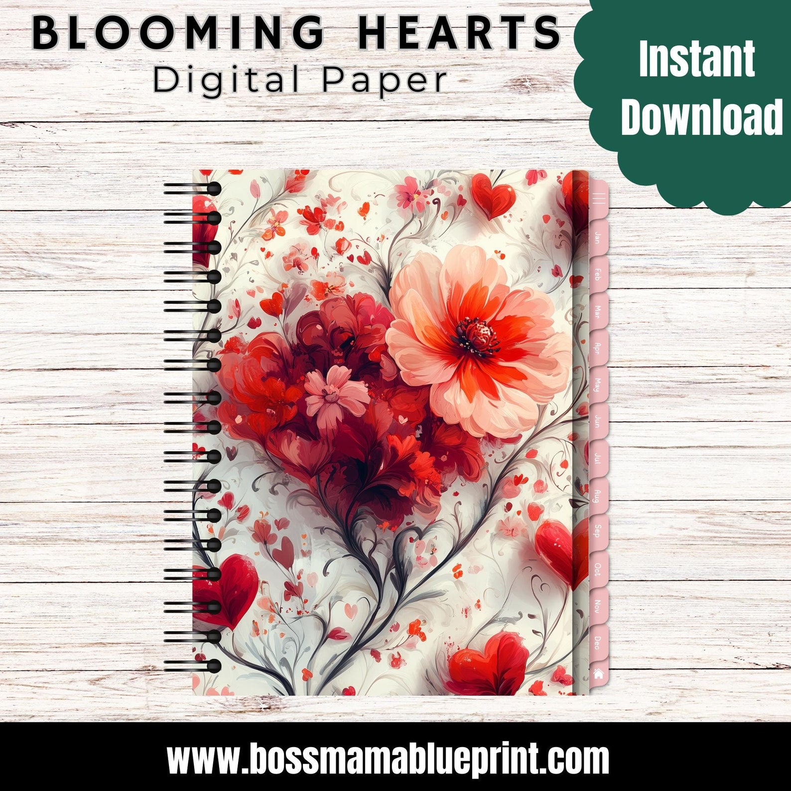 Romantic Valentines Day Wallpaper Heart Themed Pink Red Digital ...